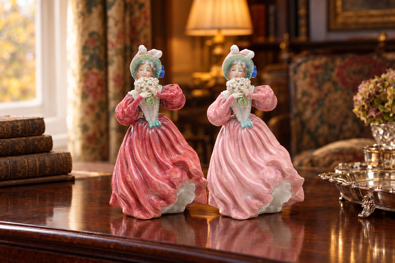 The two Royal Doulton Marguerite figures side by side