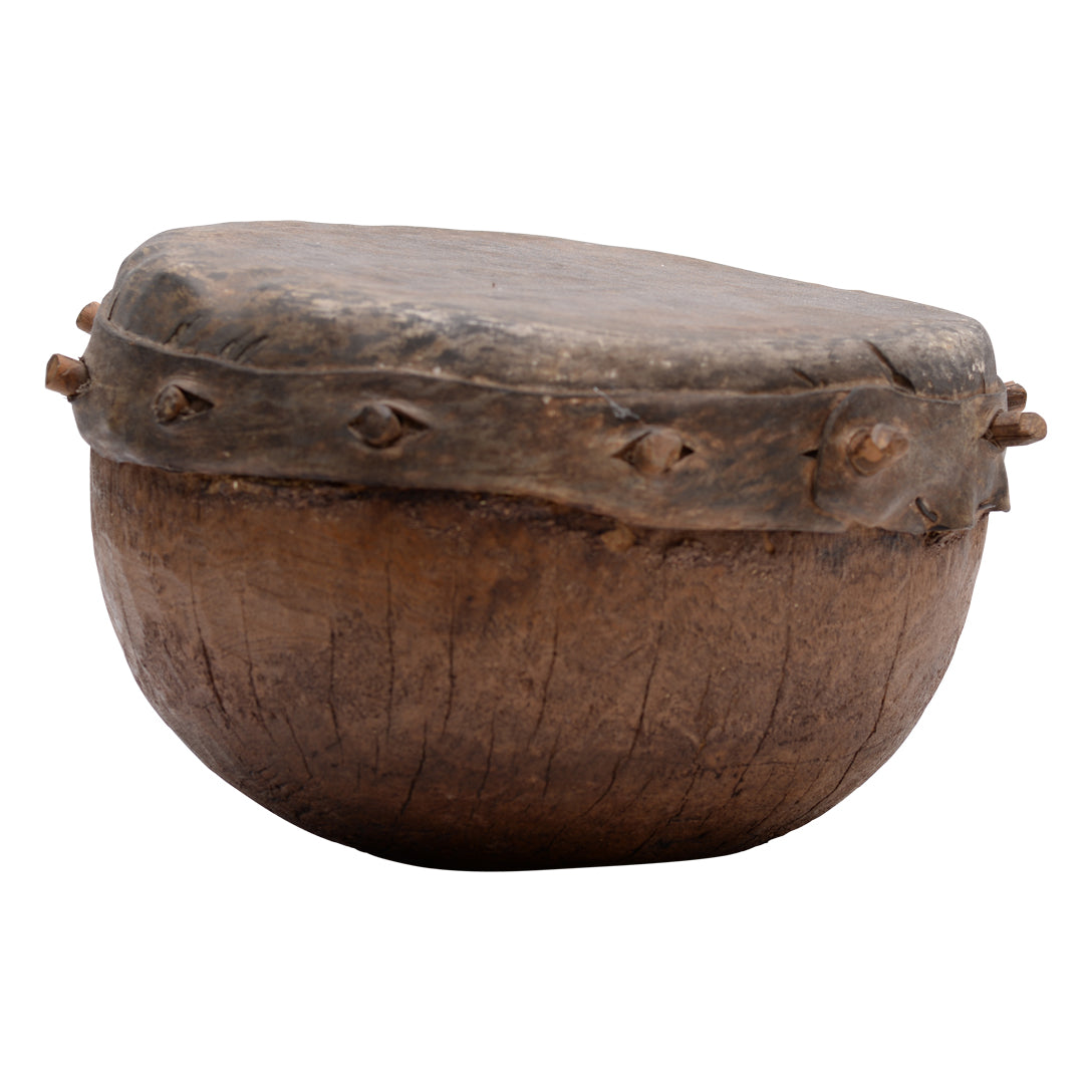 Carved African tribal drum