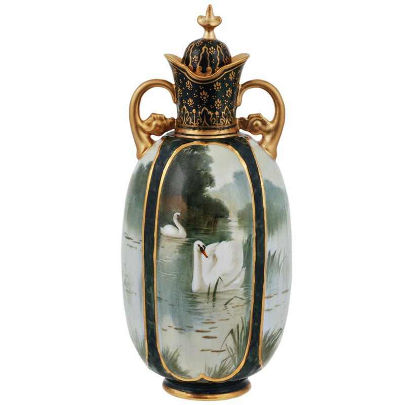 Swan Lake Covered Vase