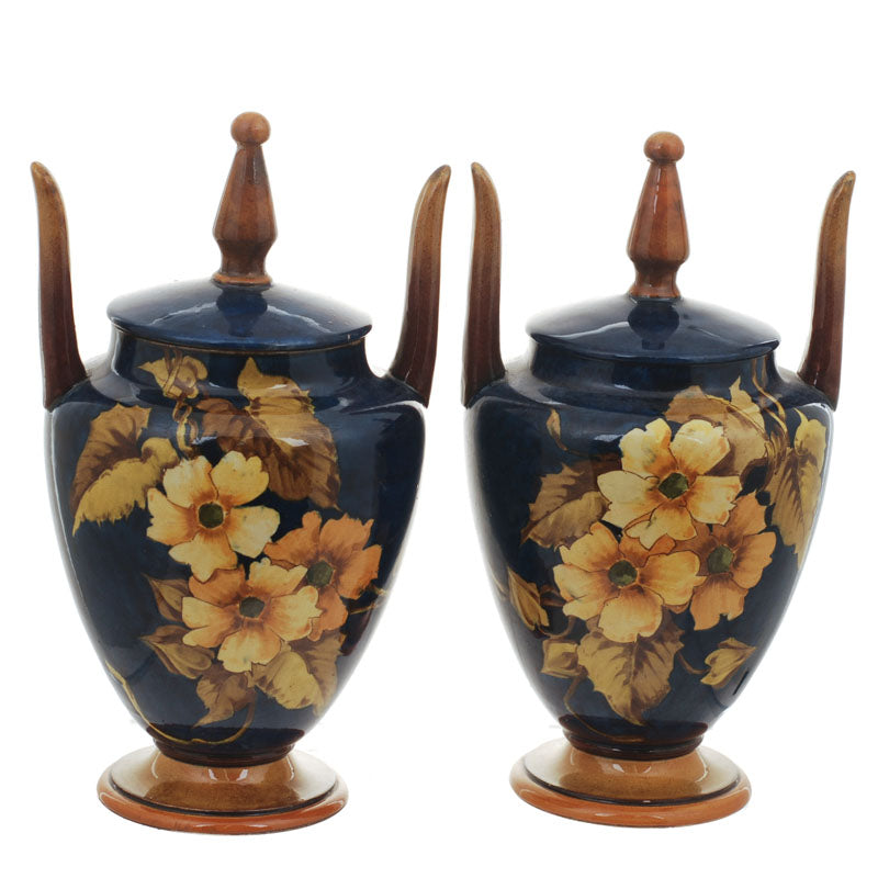 Faience Vase Pair