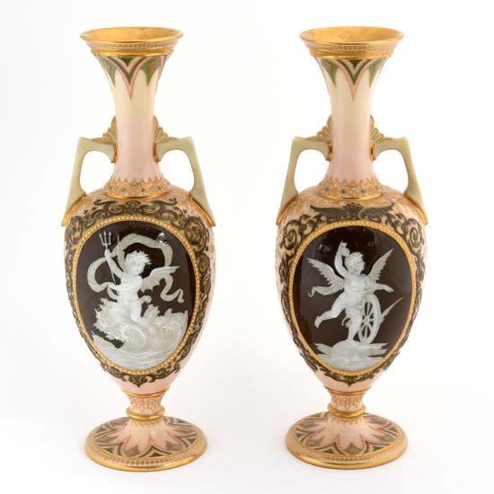 Pate Sur Pate Vase pair
