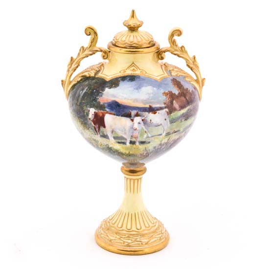Lidded Cow Urn