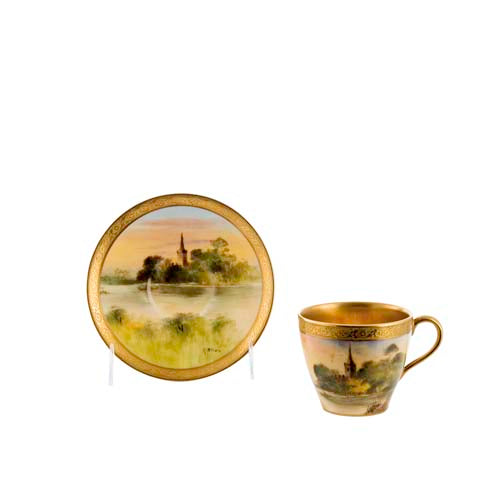 Brown cup & saucer