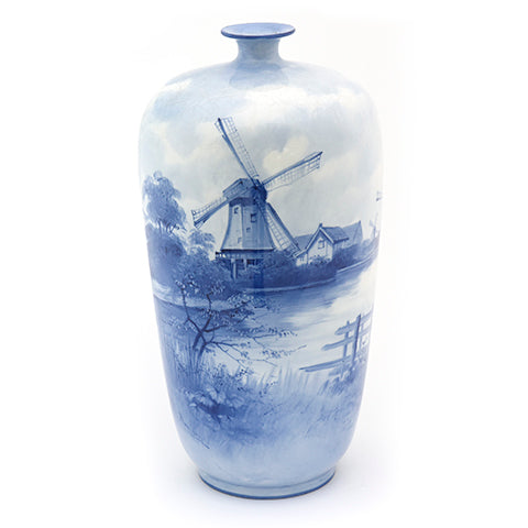Blue Windmill Vase