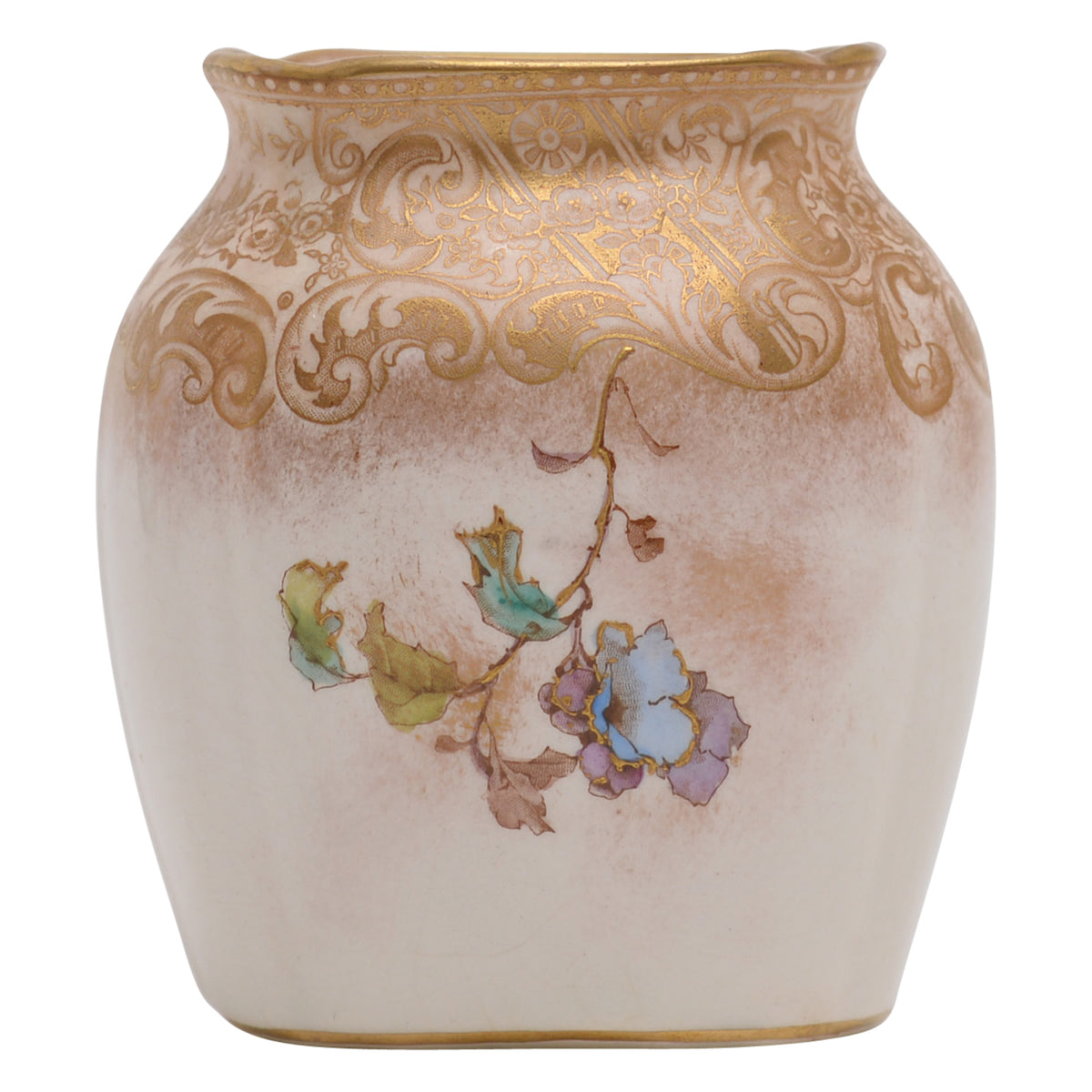 Vase, Burslem  Scroll with Flowers