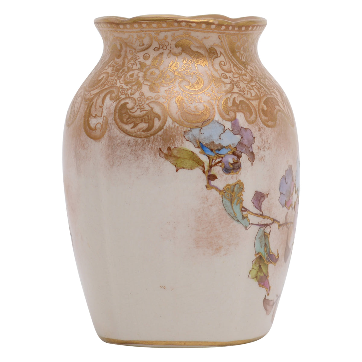 Vase, Burslem  Scroll with Flowers