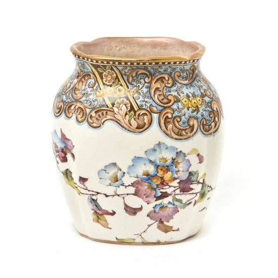Vase, Burslem  Scroll with Flowers