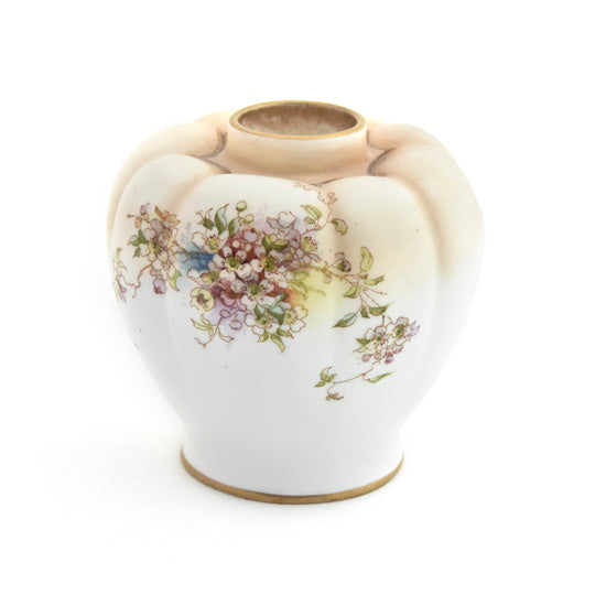 Vase, Burslem Flowers and Gold Rim