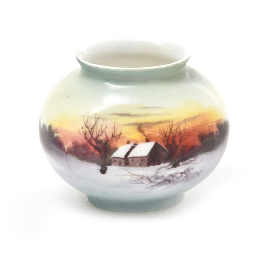 Vase, Burslem, Cabin in the Snow