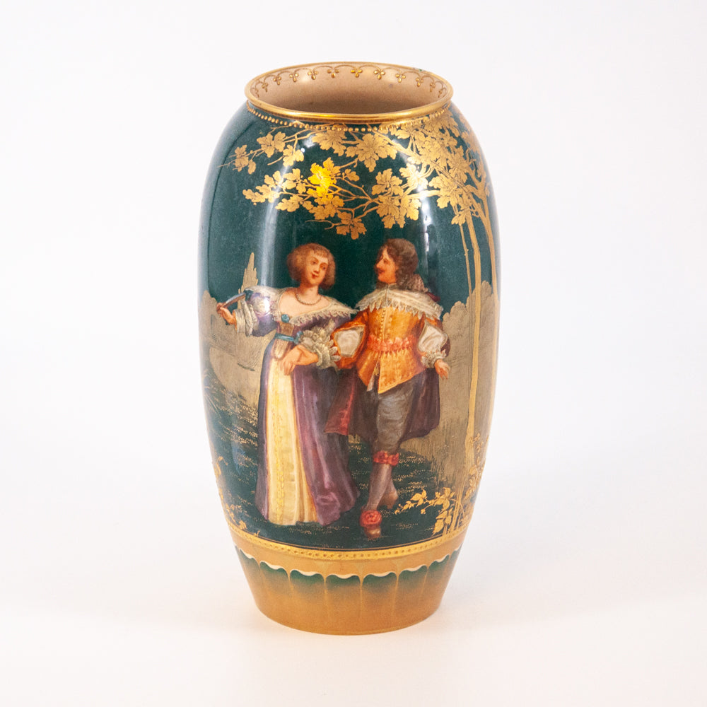 Cavalier's Wooing Burslem Vase