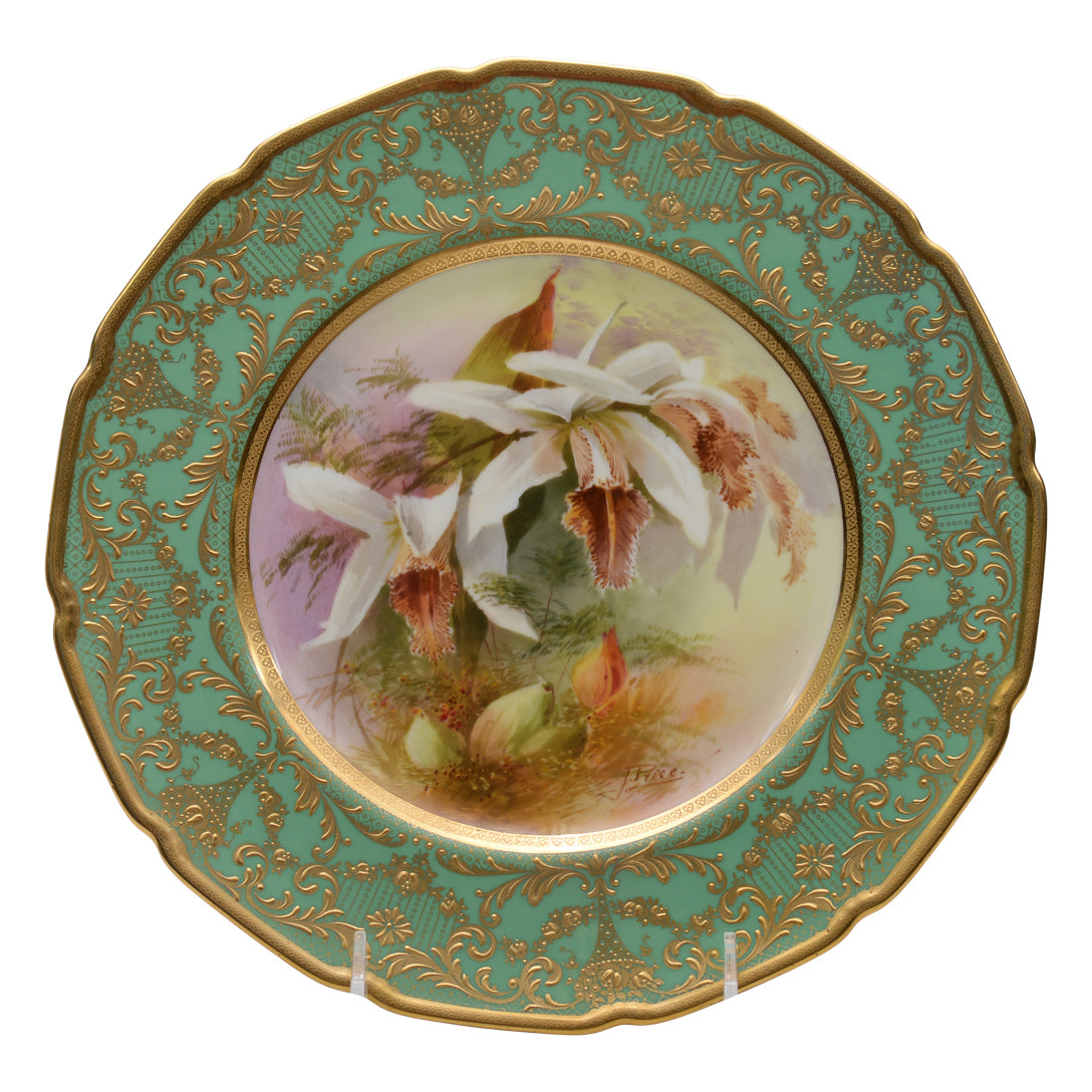 White orchids plate
