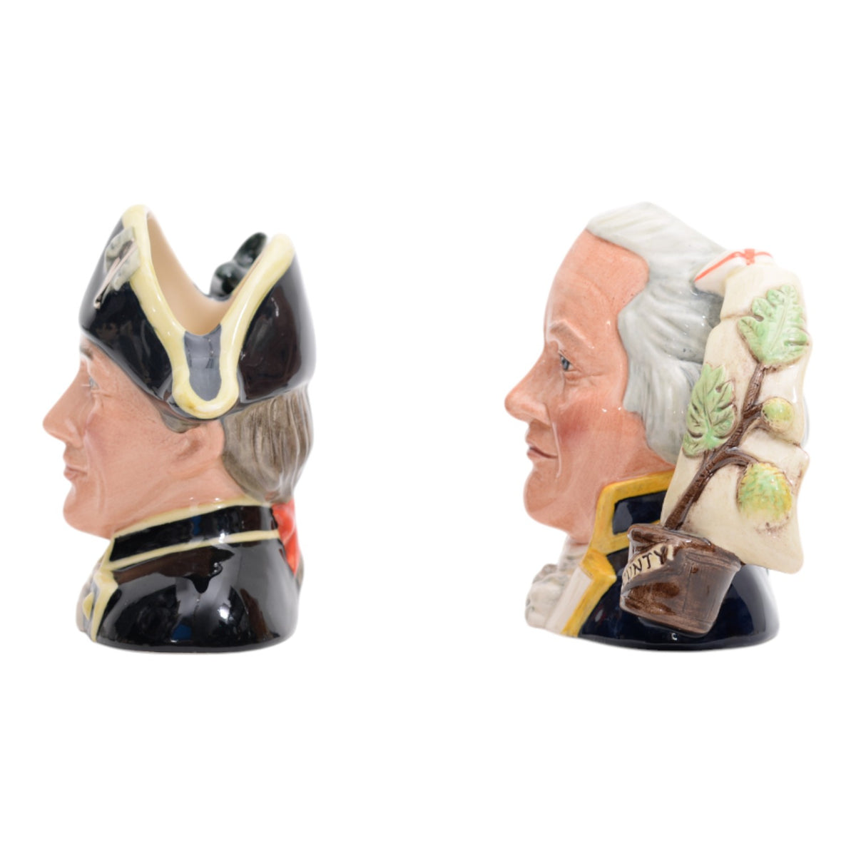 Pair of Captain Bligh & Fletcher Christian character jugs