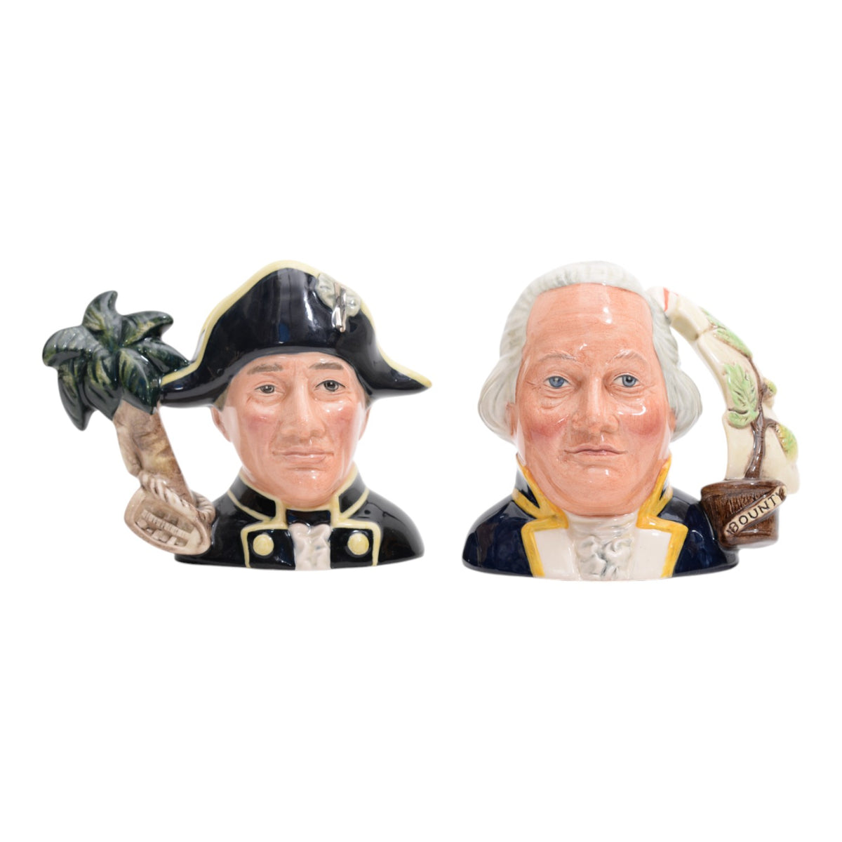 Pair of Captain Bligh & Fletcher Christian character jugs