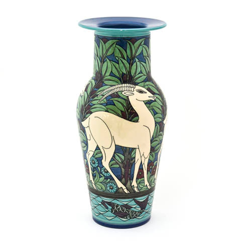 Medium Blue Antelope Vase
