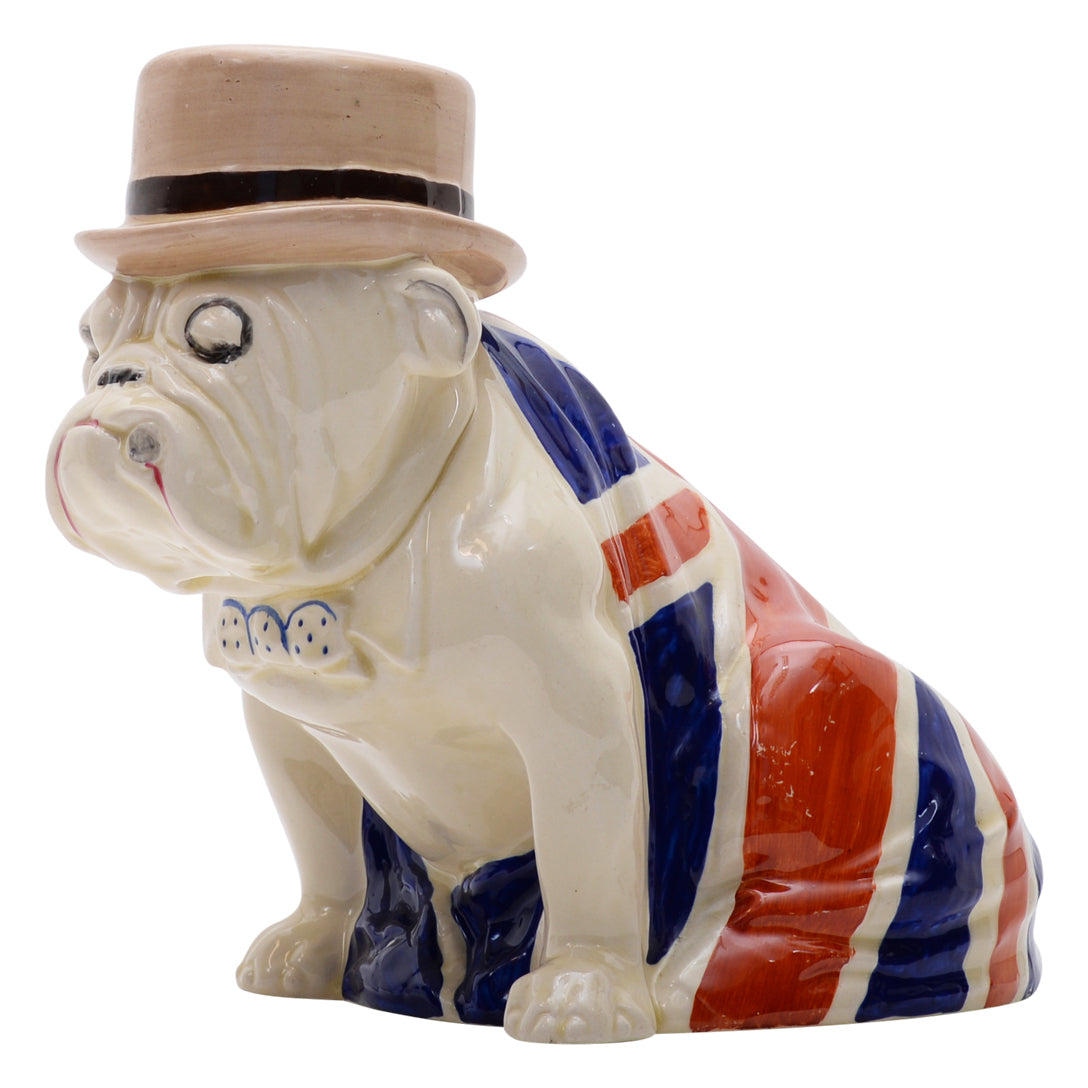 Derby,large,union jack,w/cigar, dog sculpture