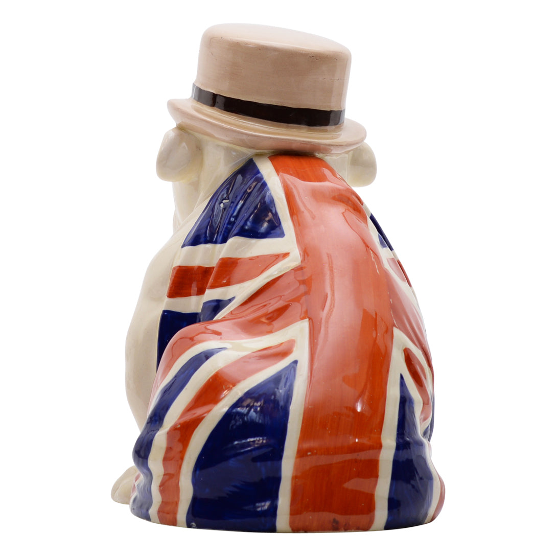 Derby,large,union jack,w/cigar, dog sculpture