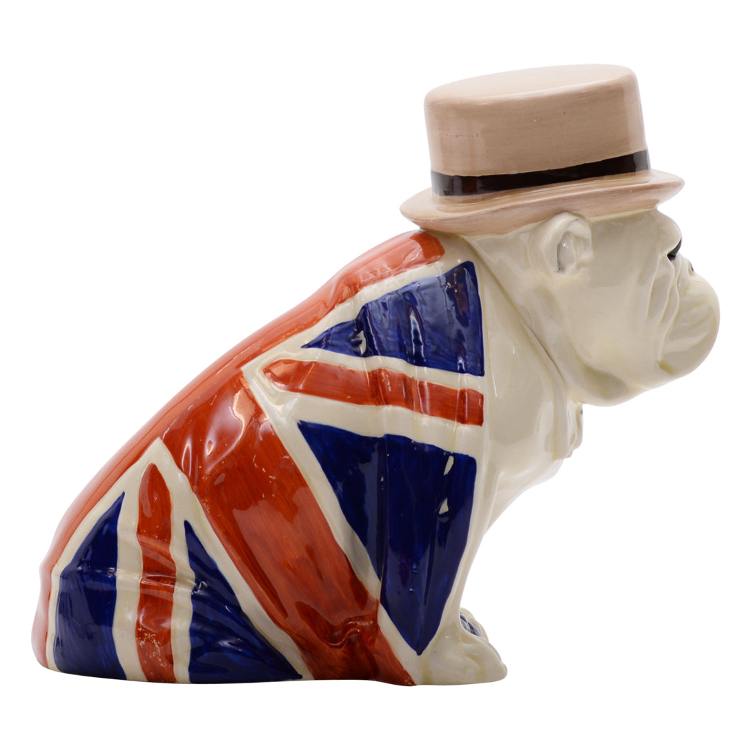 Derby,large,union jack,w/cigar, dog sculpture