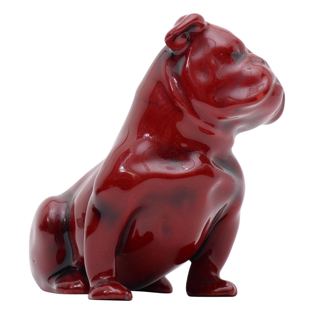 Bulldog Seated, Head Turned flambe sculpture