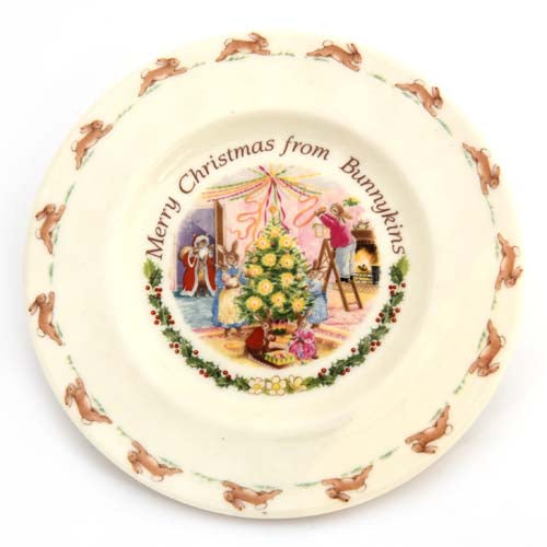 Family Christmas Bunnykins plate