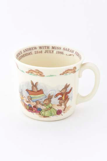 Unraveling the Knitting Commemorative Bunnykins mug