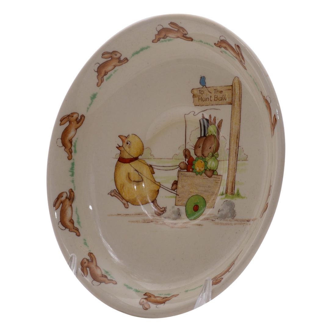 Chicken pulling cart bunnykin plate