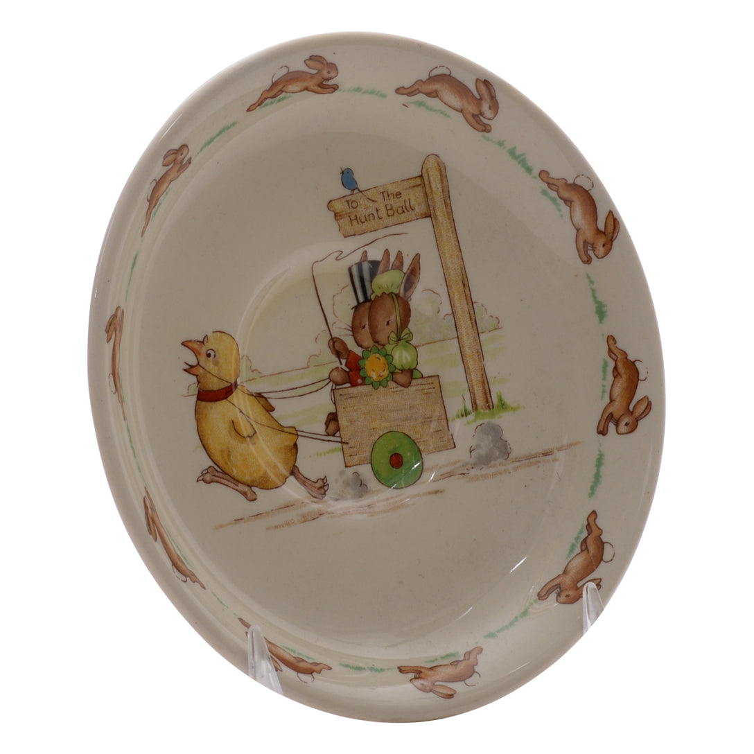 Chicken pulling cart bunnykin plate