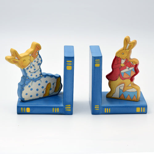 Made of wood bunnykin bookend