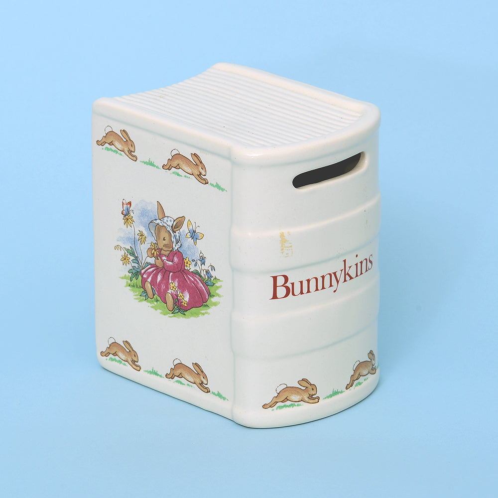 Box shaped bunnykin money bank