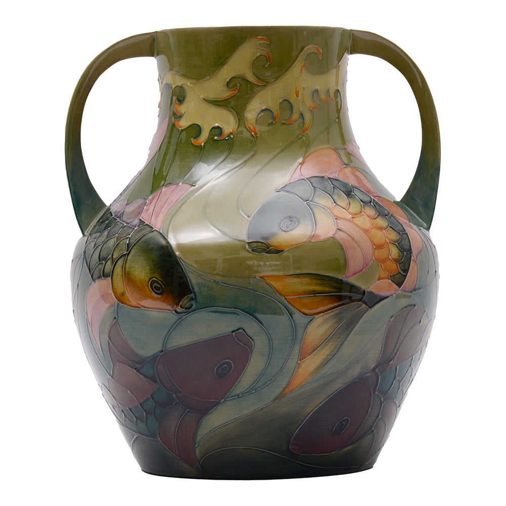 Moorcroft Carp Handled Vase