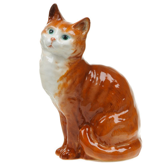 Seated Cat Ginger Striped