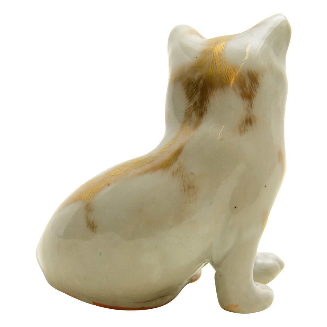 Antique  Cat-White & Gold  Circa 18th century