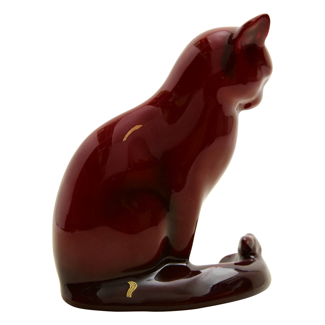Royal Doulton  Flambé Cat and Mouse,