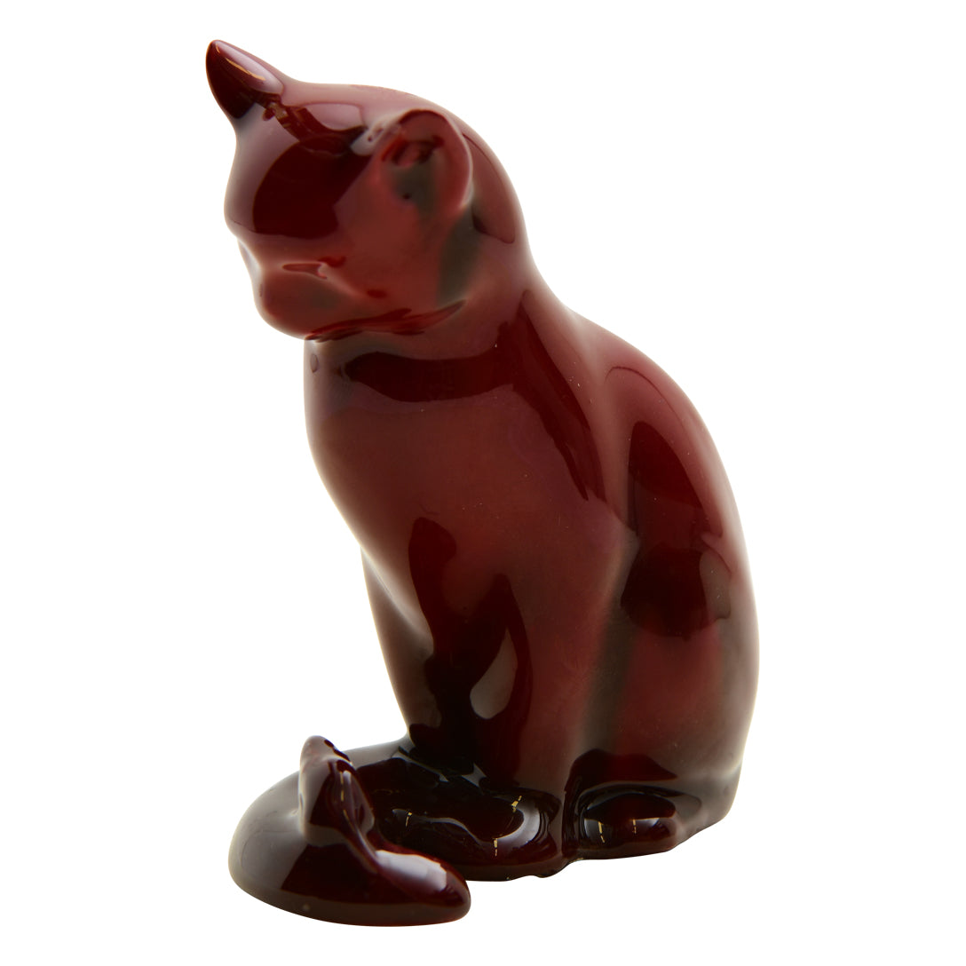 Royal Doulton  Flambé Cat and Mouse,