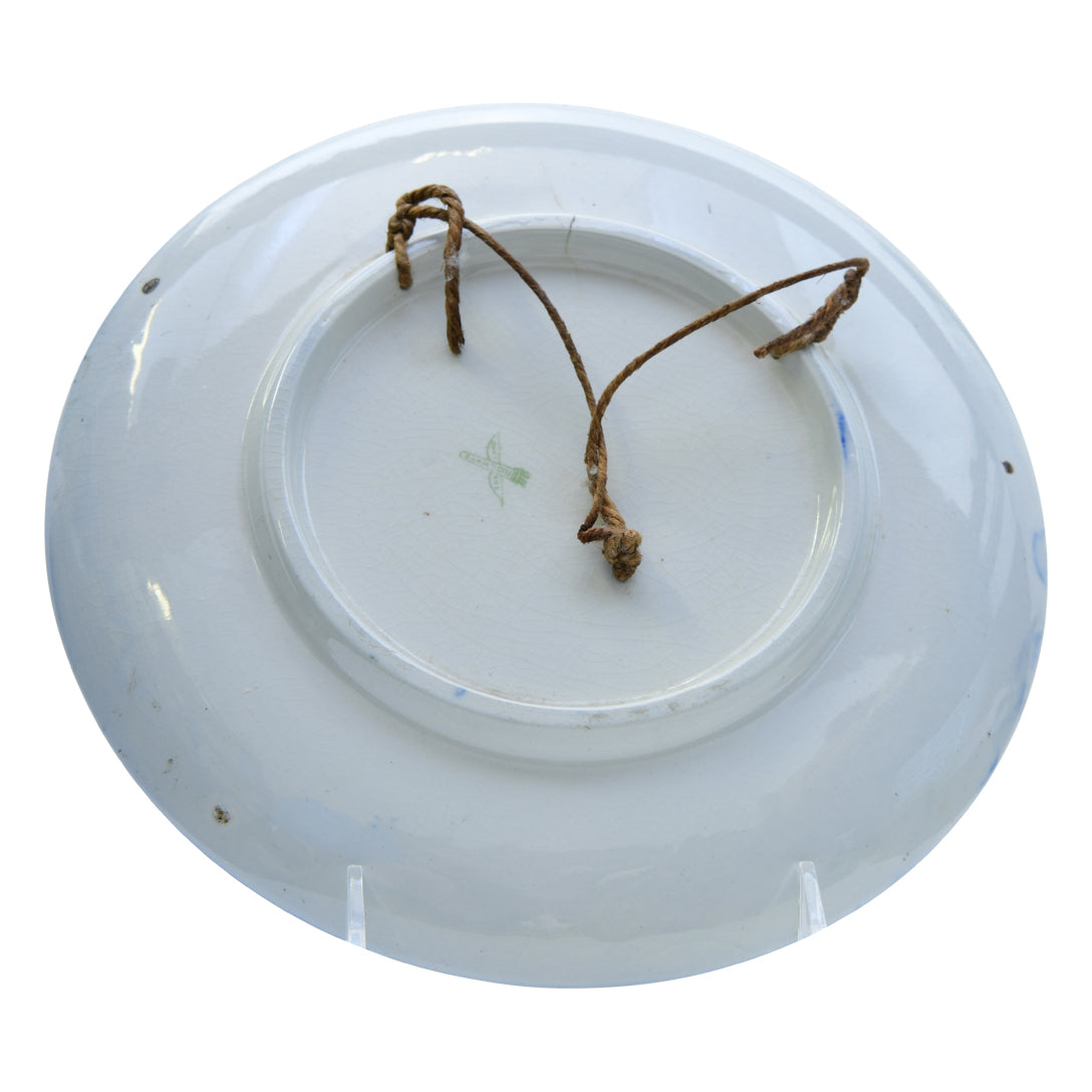 Porcelain-deep blue with gold rim 8.75" round plate-by ridgeway