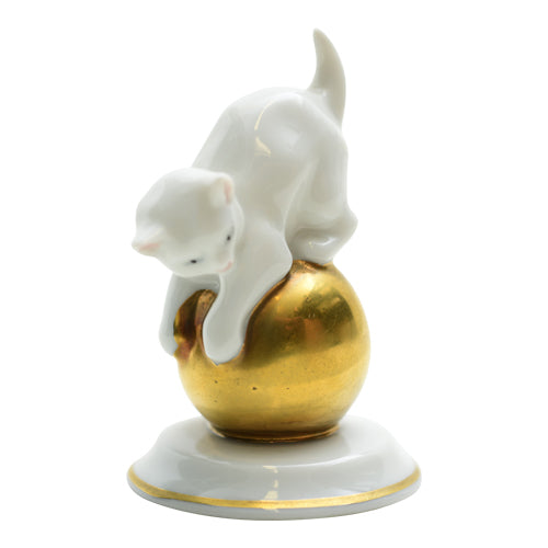 Rosenthal Bavaria Miniature Cat on Gold Ball 1931