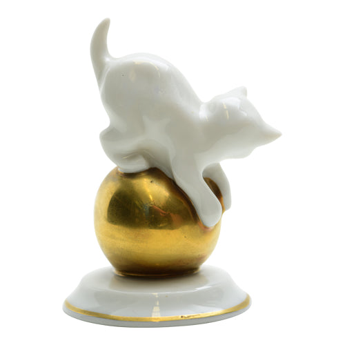 Rosenthal Bavaria Miniature Cat on Gold Ball 1931