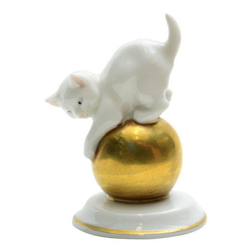 Rosenthal Bavaria Miniature Cat on Gold Ball 1931