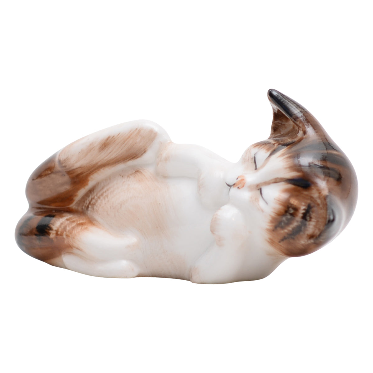 Kitten lying on back sculpture