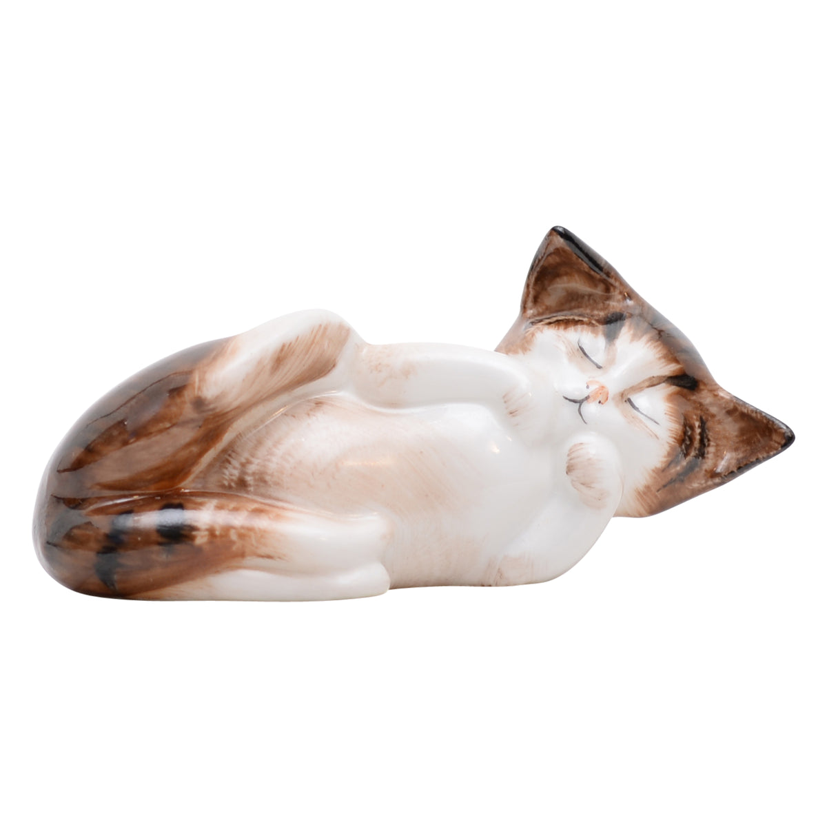 Kitten lying on back sculpture