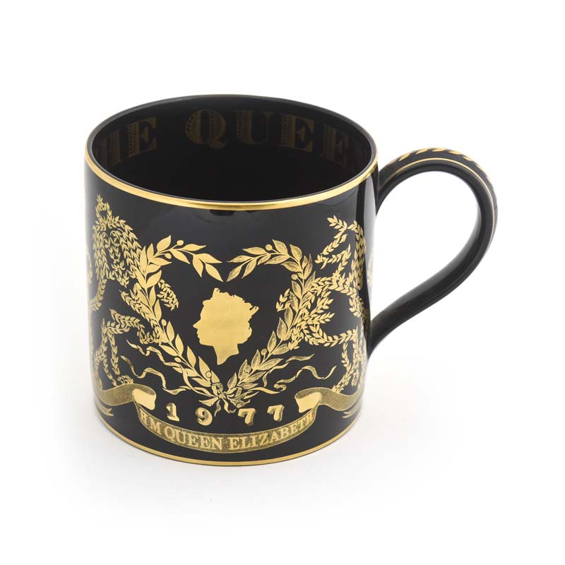Cup, '' God Save The Queen'' Large Cup Gold Decorated