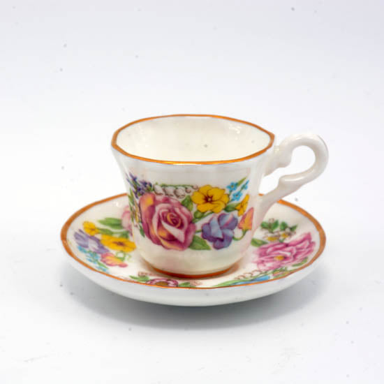 Floral cup & saucer
