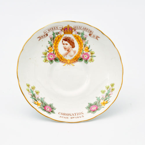 Queen Elizabeth II Coronation Royalty Saucer