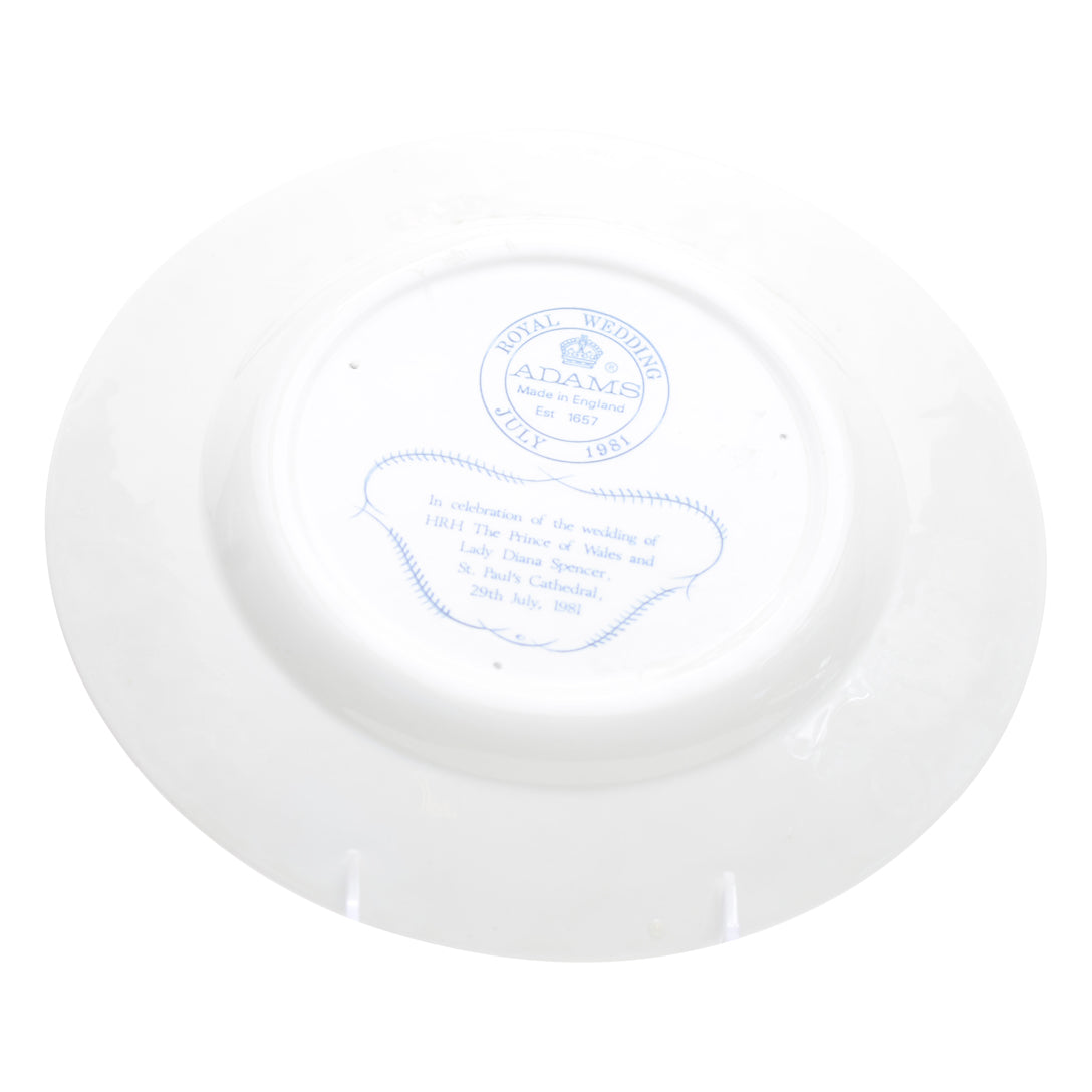 Royal Wedding Adams, Made in England (Est. 1657) – July 1981 plate