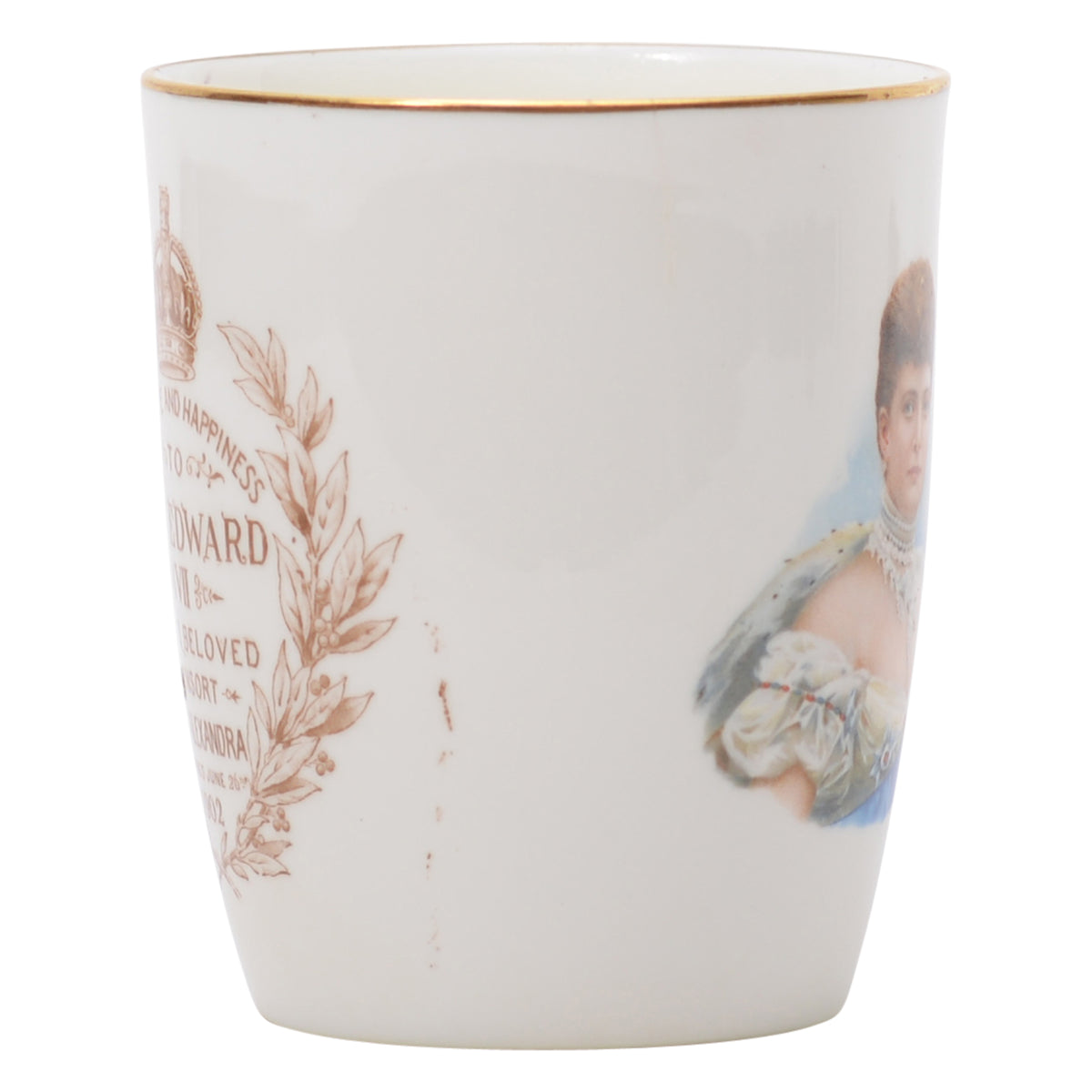 King Eduard VII & Queen Alexandra coronation tumbler (as is condition)