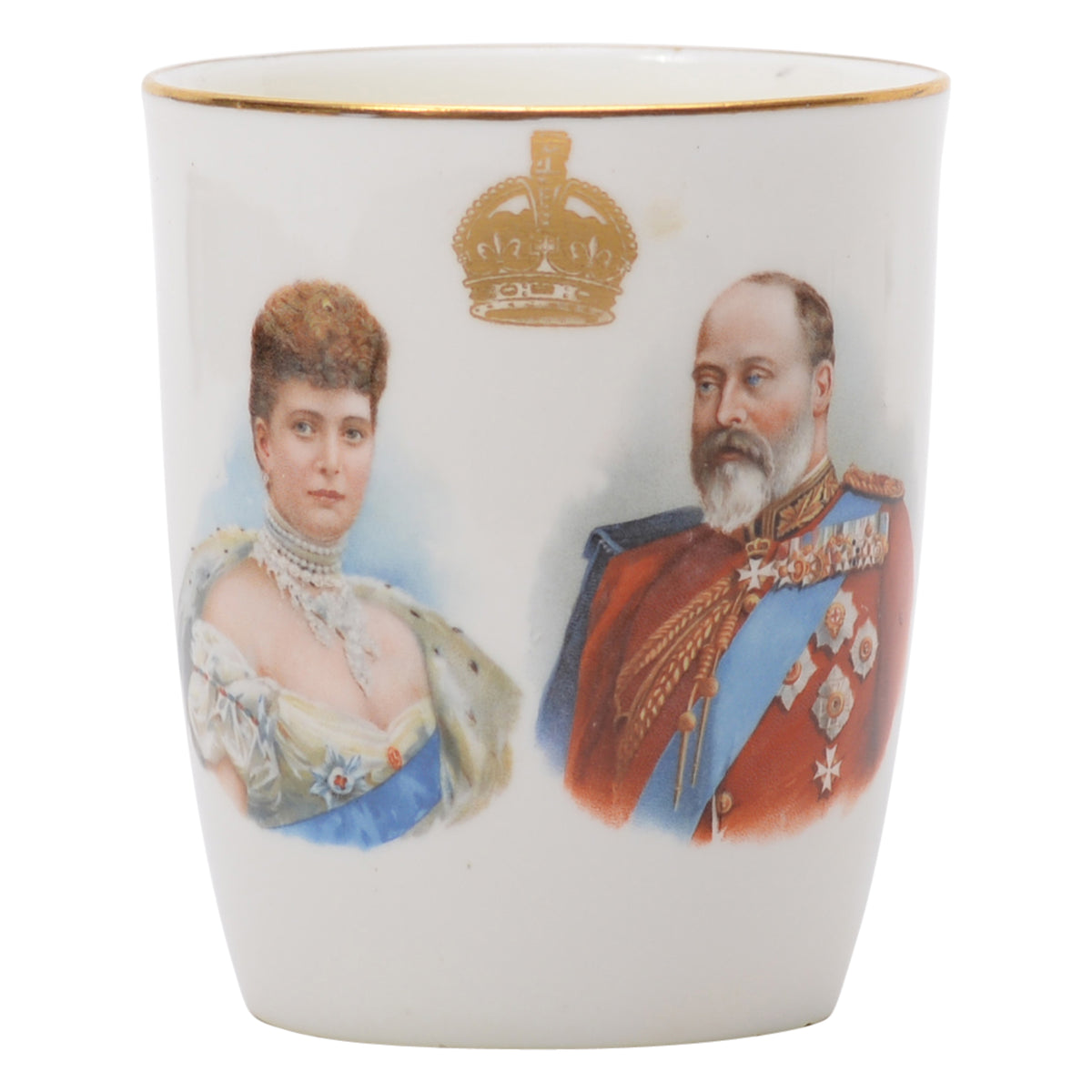 King Eduard VII & Queen Alexandra coronation tumbler (as is condition)
