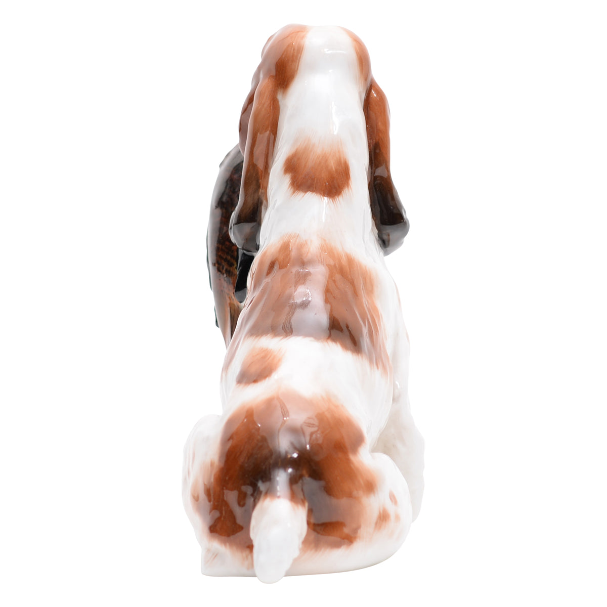 Cocker spaniel with pheasant animal figurine