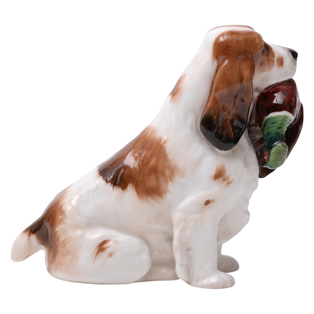 Cocker Spaniel w/ Pheasant Small bird sculpture HN1029