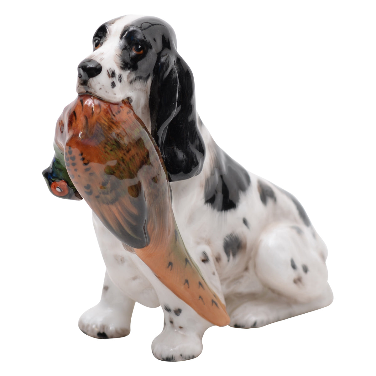 Cocker Spaniel w/ Pheasant bird sculpture
