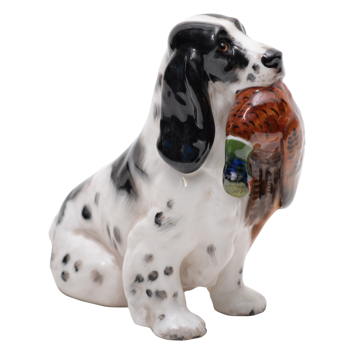 Cocker Spaniel w/ Pheasant bird sculpture