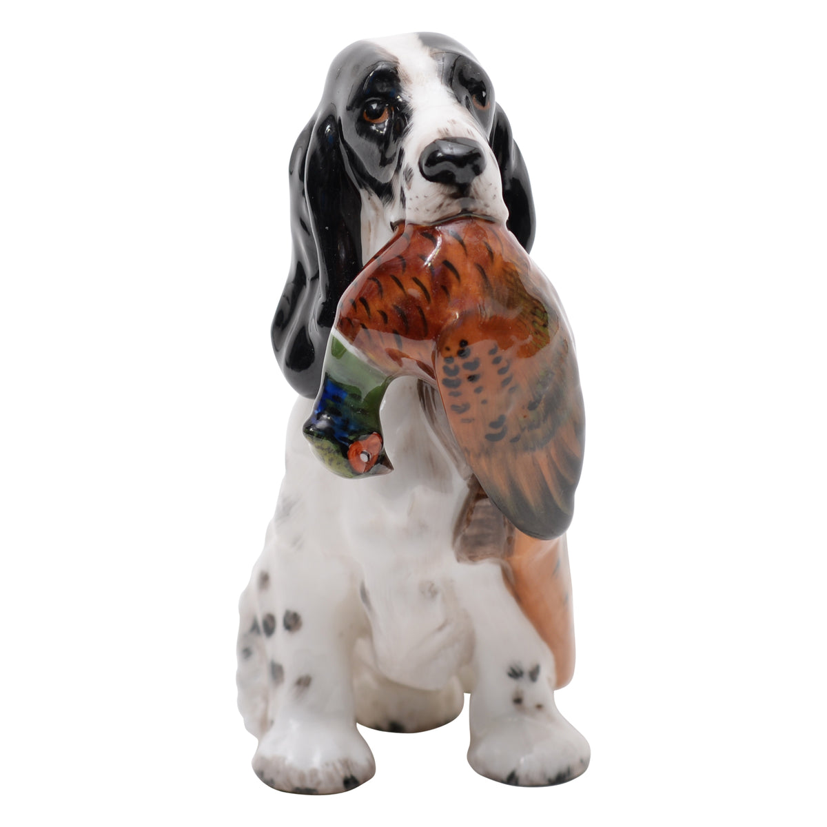 Cocker Spaniel w/ Pheasant bird sculpture